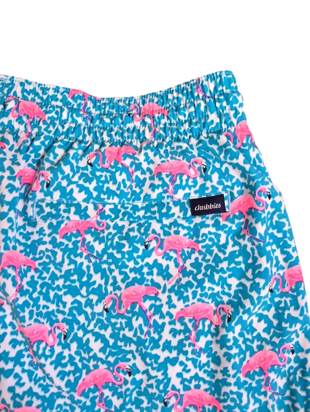 CHUBBIES Swim Trunks The Domingos Are For Flamingos Blue Pink Swim Shorts XL